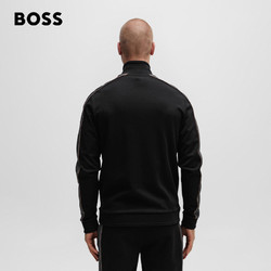 HUGO BOSS 雨果博斯 男士2024早春刺绣徽标装饰棉质混纺拉链夹克