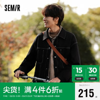 Semir 森马 夹克男2024春季翻领撞色压线潮酷外套时尚个性机车风109124108106