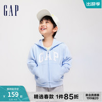 Gap男女婴童春季2024LOGO经典字母插袋连帽外套卫衣890199 浅蓝色 100cm(2-3岁)偏小，选大一码