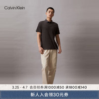 Calvin Klein Jeans24春夏男士简约刺绣抽绳腰纯棉直筒休闲长裤J325560 ACI-浅卡其 S