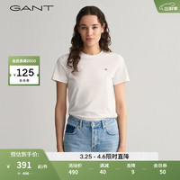 GANT甘特2024春季女士简约圆领短袖T恤4200200 110白色 S