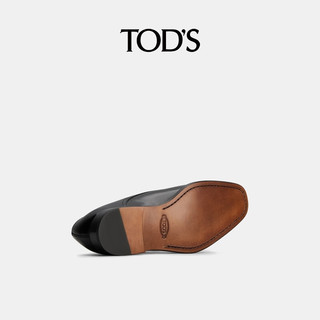 TOD'S2024春夏男士皮革扣带孟克鞋休闲皮鞋单鞋男鞋 黑色 40.5 脚长27.7cm