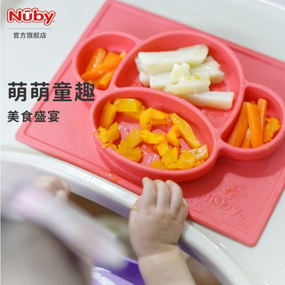 NUBY（努比）宝宝硅胶餐盘卡通吸盘分格一体式儿童学吃饭防摔辅食碗 考拉