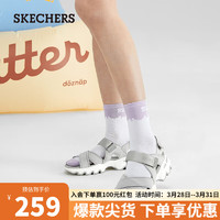 SKECHERS 斯凯奇 2023年夏季女子轻便魔术贴凉鞋119710 灰色/GRY 36.00