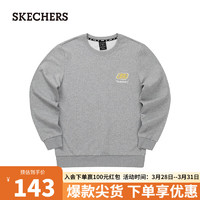 SKECHERS 斯凯奇 运动卫衣女男款L322U138 中花灰/004F L