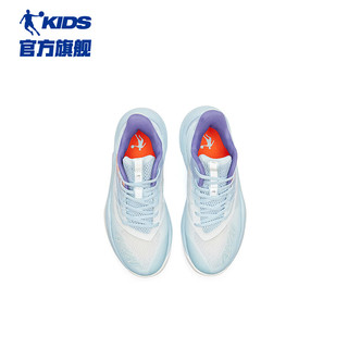 乔丹（QIAODAN）童鞋2024夏款男大童运动鞋减震耐磨篮球鞋-39 玉珠蓝/佩斯利紫