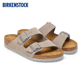 BIRKENSTOCK勃肯软木拖鞋女款双带拖鞋Arizona系列 灰色/石头灰窄版1027687 35