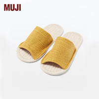 MUJI 男女通用 室内拖鞋 前开 男式女式 无性别 原色×暗黄色 JKAG7A4S 240mm M/38码(2.0)