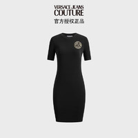 范思哲Versace Jeans Couture24春夏女士V-EMBLEM印花连衣裙 黑色 S