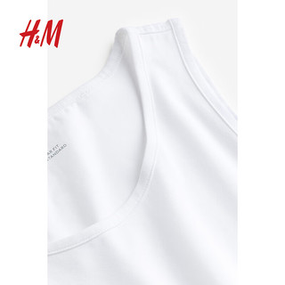                                                                                 H&M男装背心2件装夏季标准版型休闲弹力圆领棉质汗布背心0649098 黑色 175/108A