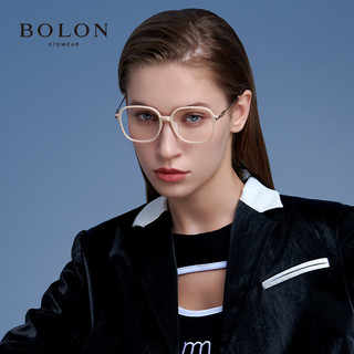 暴龙（BOLON）眼镜近视光学镜眼镜框可配度数 BH5010B91框+优可视变色1.60 B91-实裸米色