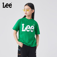 Lee 儿童短袖T恤2024夏季休闲百搭童装立体印花男女童上衣打底衫 绿色