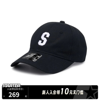 STARTER【明星同款】  棒球帽潮流字母经典S帽子时尚百搭鸭舌帽 黑色 硬衬 均码