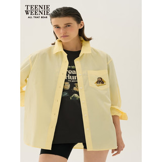 Teenie Weenie【UPF50+】小熊衬衫女2024年夏季防晒防紫外线长袖衬衣上衣女 黄色 165/M