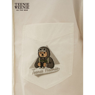 Teenie Weenie【UPF50+】小熊衬衫女2024年夏季防晒防紫外线长袖衬衣上衣女 象牙白 165/M