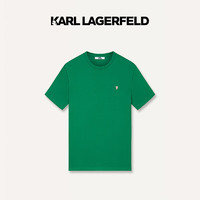 Karl Lagerfeld卡尔拉格斐轻奢老佛爷男装 24夏款KARL装饰修身圆领短袖T恤 深绿 46