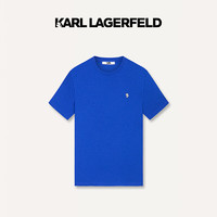 Karl Lagerfeld卡尔拉格斐轻奢老佛爷男装 24夏款KARL装饰修身圆领短袖T恤 宝蓝 52