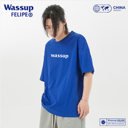 WASSUP FELIPE WASSUP重磅纯棉T恤学院风运动短裤宽松夏季高街美式潮牌五分裤1