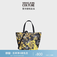 VERSACE 范思哲 Jeans Couture女士满印托特包大容量 黑色印花 礼物