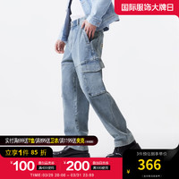 杰克琼斯 杰克·琼斯（JACK&JONES）衣服男装907宽松牛仔裤男锥形工装裤微弹浅色裤子潮流品牌男裤 C40浅牛仔蓝 常规 C40浅牛仔蓝 175/82A/MRW