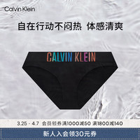 Calvin Klein内衣【彩虹风暴引力带】24春夏女士彩色腰边比基尼内裤QF7835AD UB1-太空黑 M