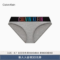 Calvin Klein内衣【彩虹风暴引力带】24春夏女士彩色腰边比基尼内裤QF7835AD P7A-椰青灰 S
