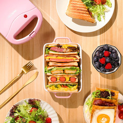 烁宁 三明治早餐机家用小型烤面包吐司机2023年新款轻食早餐热压机