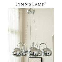 立意 Lynn's立意 包豪斯北欧中古吊灯 客厅卧室现代简约餐厅银色环形灯