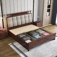 UVANART 优梵艺术 Lamoo·在下/新中式轻奢实木床小户型家用小户型软包床双人床B620