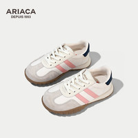Ariaca艾芮苏儿童网面运动鞋2024年春夏季透气女童休闲鞋男童徳训鞋 蓝粉色-皮面 28码 脚长17.2-17.7