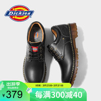 Dickies 帝客 休闲鞋男鞋2024夏季真皮鞋子男英伦软底男士增高马丁鞋 黑色 42