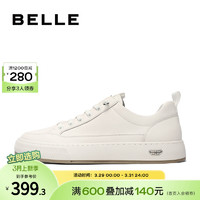 BeLLE 百丽 时尚小白鞋男鞋牛皮黑色男士休闲鞋子运动鞋皮鞋板鞋A1230CM3