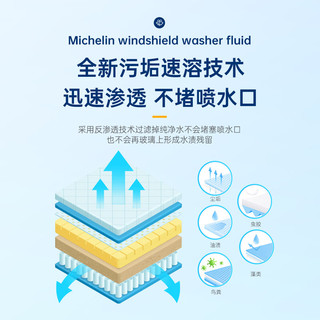 MICHELIN 米其林 汽车玻璃水雨刷精雨刮水水清洁剂1.2L * 2瓶