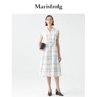 Marisfrolg 玛丝菲尔 气质格纹衬衫式高腰中长裙连衣裙夏季裙子连衣裙女夏