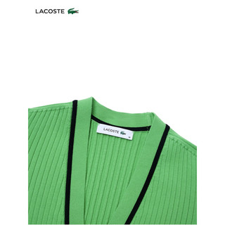 LACOSTE法国鳄鱼女装24年V领时尚毛衣AF6921 IUQ/青绿色 40/170