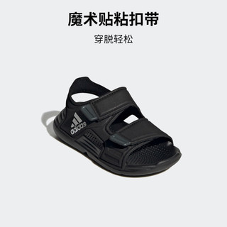 adidas ALTASWIM休闲舒适魔术贴凉鞋男婴童夏季阿迪达斯轻运动 黑色 21(120mm)