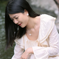 MGS 曼古银 925银珍珠吊坠时尚设计款精致气质复古国风女生可爱项链