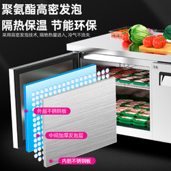 Lecon 乐创 冷藏工作台冰柜商用冷冻冰箱奶茶店保鲜平冷柜厨房操作台双温