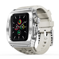 适用于AppleWatch苹果手表49/45款改装金属机械表壳iWatch保护套iWatch壳S9/8/S7手表带WatchUltra2一体表壳