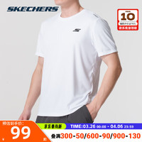 SKECHERS 斯凯奇 T恤男装 2024夏季新款针织运动服舒适休闲上衣体恤柔软亲肤短袖