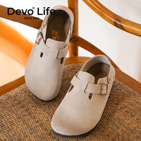 Devo Life 软木鞋休闲鞋复古时尚单鞋舒适情侣秋冬女鞋一脚蹬56144
