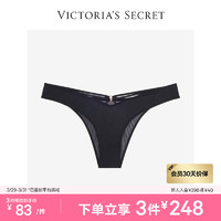 VICTORIA'S SECRET 镂空金属装饰舒适高脚口女士内裤 54A2黑色 11237977 M