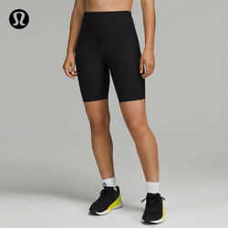 lululemon 丨Base Pace 女士运动高腰紧身短裤 8" *罗纹款 LW7BSTS 黑色