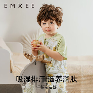 嫚熙（EMXEE）婴儿分腿睡袋儿童宝宝春夏季短袖 牛油果纱罗睡袋 【前2后2 短袖】竹园熊猫 100码【90-100cm】