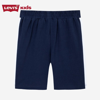 Levi's李维斯童装24夏季男童针织短裤儿童学院风撞色裤子 深靛蓝 160/69(XL)