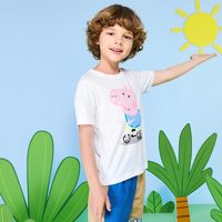 Baleno 班尼路 童装夏季新款小猪佩奇印花男童短袖t恤圆领宽松儿童中