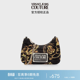 VERSACE 范思哲 Jeans Couture女士Garland印花链条包单肩斜跨包黑色礼物