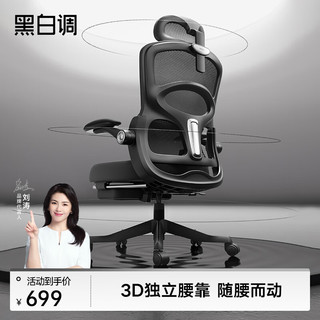 HBADA 黑白调 P2人体工学椅人工力学椅电竞电脑椅办公家用久坐舒适学习椅子 P2耀黑
