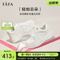 TATA 他她 章若楠同款女鞋厚底小白鞋女休闲板鞋2024春WH701AM4 米白 38