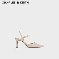 CHARLES&KEITH24春季法式复古尖头高跟凉鞋女CK1-60361501 Nude肉色 37